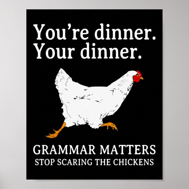 Póster Deja de asustar a los pollos Gramática inglesa div (Frente)