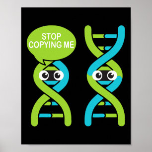 Póster Deja De Copiarme Chiste De Ciencia Pun Dna Chiste