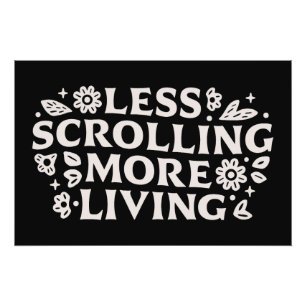Póster Deja de desplazarte citas de doomscrolling estétic