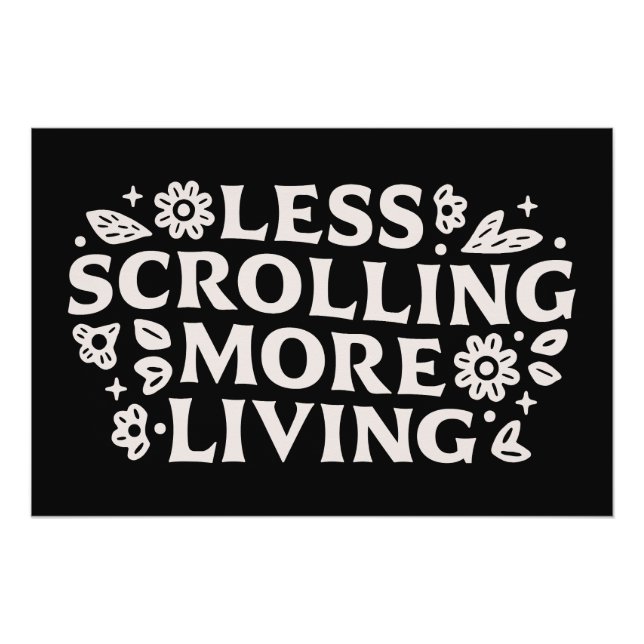 Póster Deja de desplazarte citas de doomscrolling estétic (Anverso)
