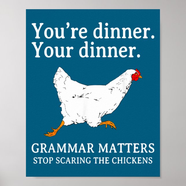 Póster Deja de Ing a los Pollos Gramática Inglesa Diverti (Frente)