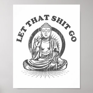 Póster Deja Ir Buda Divertido Gimnasio y Yoga 