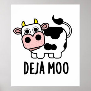 Póster Deja Moo Funny Cow Pun