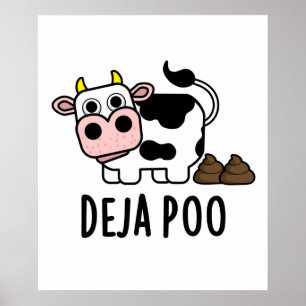Póster Deja poo graciosa vaca poop poun