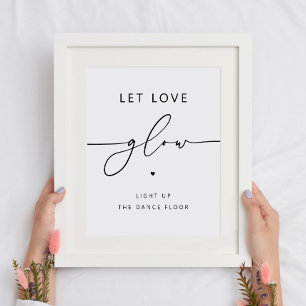 Póster Deja que brille el amor   Letrero minimalista de v