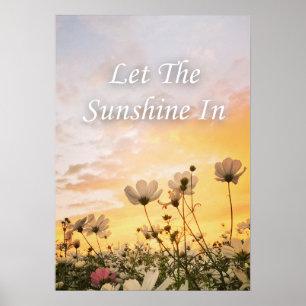 Póster Deja que la luz del sol entre. Inspirador