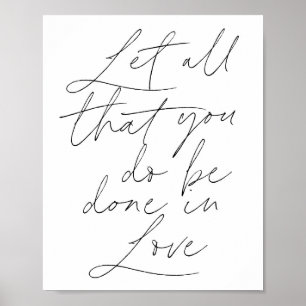 Póster Deja que todo lo que hagas se haga por amor Script