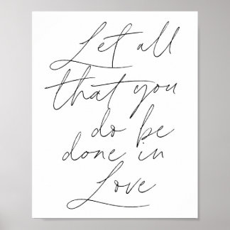 Póster Deja que todo lo que hagas se haga por amor Script
