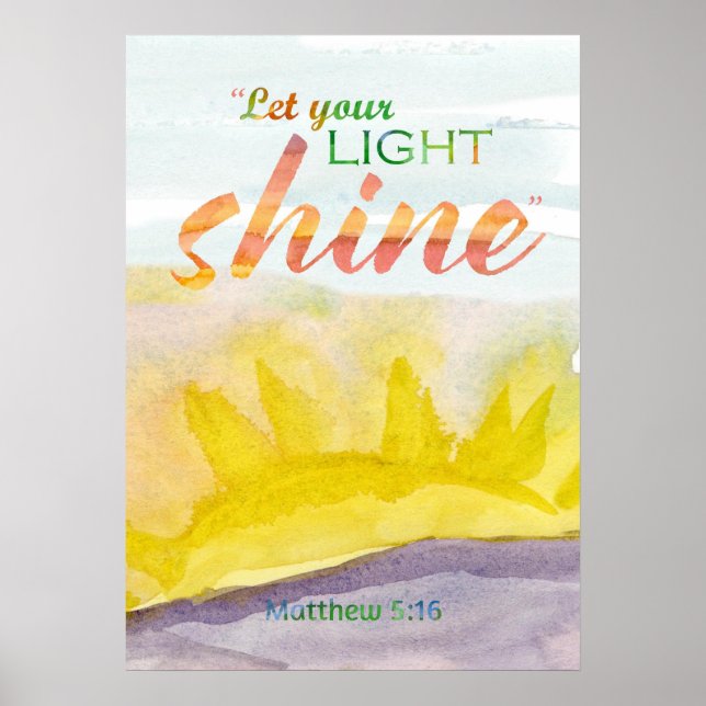 Póster Deja que tu luz brille Escritura Ánimo  (Frente)