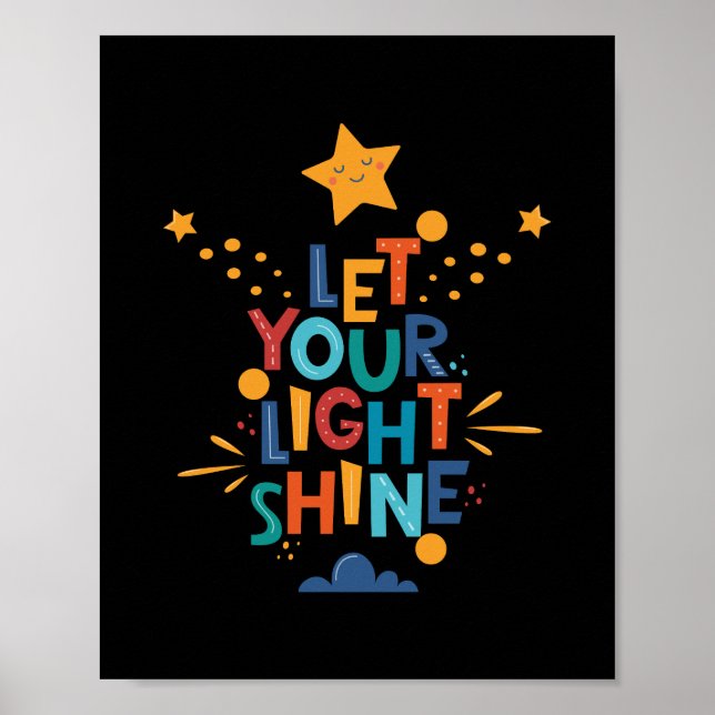 Póster Deja que tu luz brille inspiración (Frente)