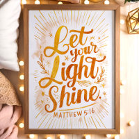 Deja que tu luz brille Mateo 5:16 Escritura dorada