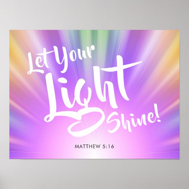 Póster Deja que tu luz brille Matthew 5 16 | Colorido (Frente)