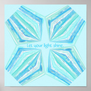 Póster Deja que tu luz brille, poster de gemas turquesas
