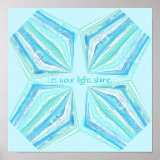 Póster Deja que tu luz brille, poster de gemas turquesas