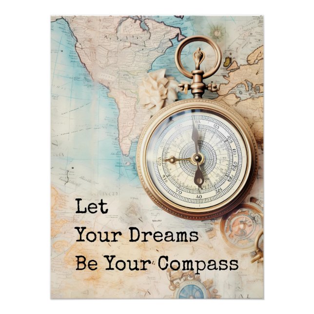Póster Deja que tus sueños sean tu brújula (Anverso)