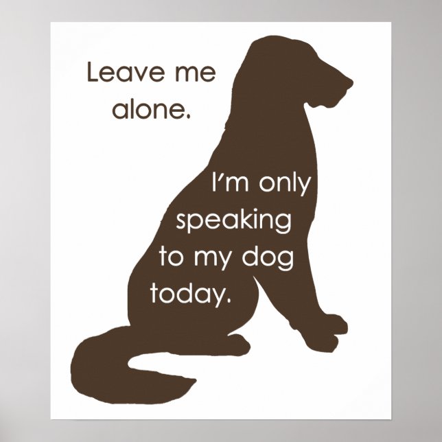 Póster Déjame solo, solo estoy hablando con mi perro hoy (Frente)