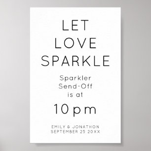 Póster Dejar a Love Sparkle Sparkler Time Boda Rótulo