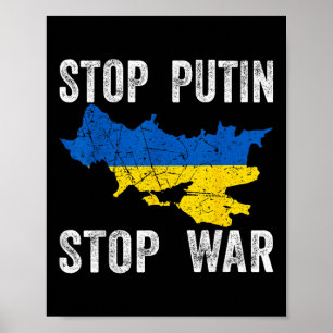 Póster Dejar De Matar - Detener A Rusia - Detener La Guer