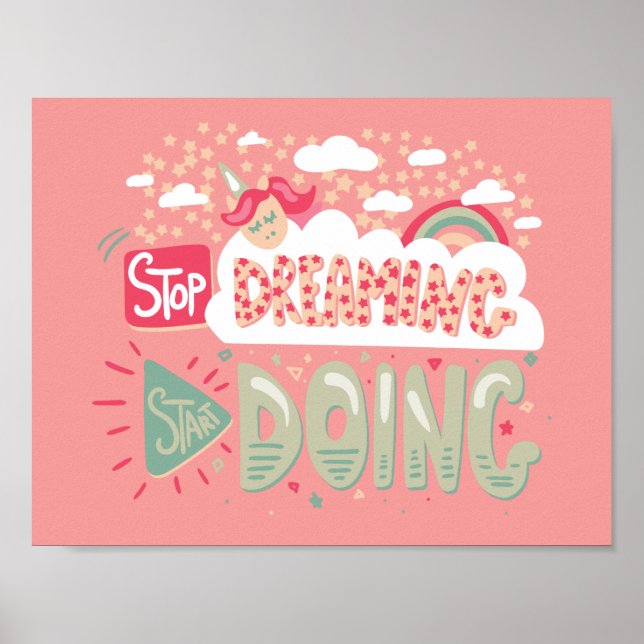 Póster Dejar de soñar, empezar a hacer salmón ligero (Frente)