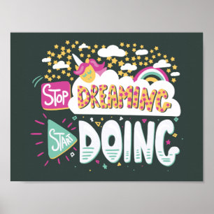 Póster Dejar de soñar, empezar a hacer verde en el bosque