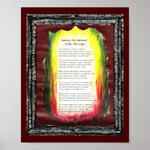 Póster Dejar La Oscuridad, Entrar La Luz