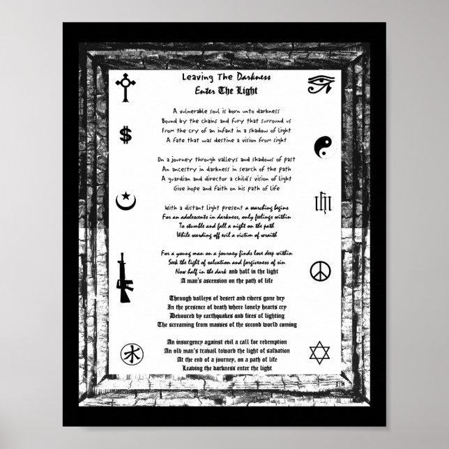 Póster Dejar La Oscuridad, Entrar La Luz (Frente)