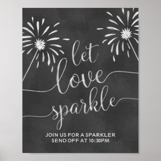 Póster Dejar que Love Sparkle despida al Rótulo Boda de C