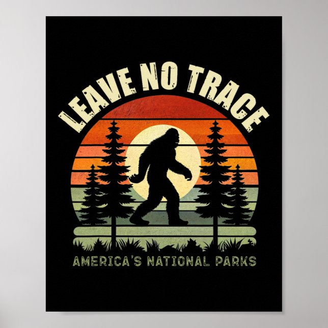 Póster Dejar Sin Rastro Bigfoot Senderismo y Camping Dive (Frente)