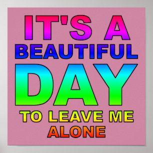 Póster Dejarme solo, gracioso Rótulo Poster