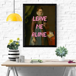 Póster Dejarme solo, pintura de arte pop Chica de libros
