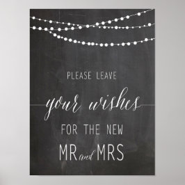 Póster Deje su Boda de deseos | Caligrafía