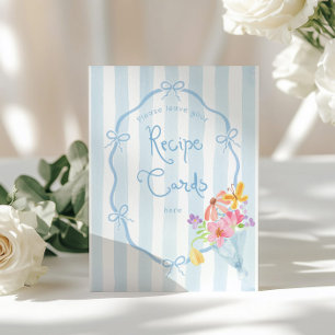 Póster Deje su receta aquí Blue Floral Market