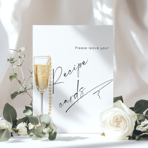 Póster Deje su receta aquí Perlas y Prosecco