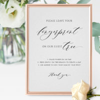 Deje su Rótulo de árbol de invitados de huellas di