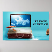 DEJE VIAJAR CAMBIO DE VIAJE POSTER DE DISEÑO FANTA