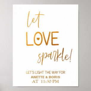 Póster Dejemos que el amor destello boda firme el poster