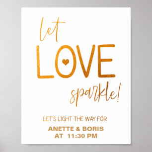 Póster Dejemos que el amor destello boda firme el poster