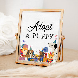 Póster Dejemos Que El Fiesta De Perros Padres Adopte Una 