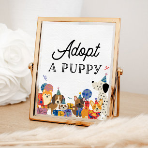 Póster Dejemos Que El Fiesta De Perros Padres Adopte Una