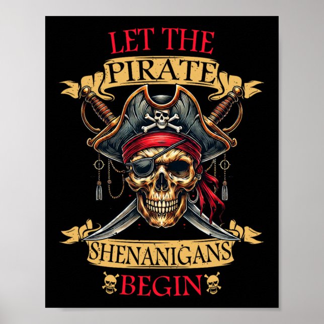 Póster Dejemos que los piratas Shenanigans comiencen el c (Frente)