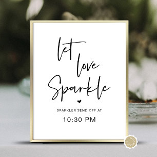 Póster Dejen Que El Amor Salte, Sparkler Despide Tiempo, 