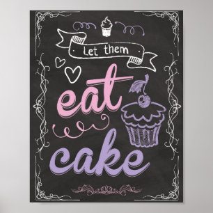 Póster Déjenlos comer Poster de pasteles para la mesa de 