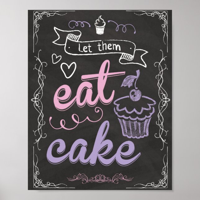 Póster Déjenlos comer Poster de pasteles para la mesa de  (Frente)