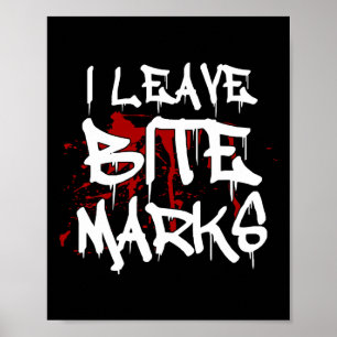 Póster Dejo a Bite Marks Fun Halloween Vampiro Sangre Spl