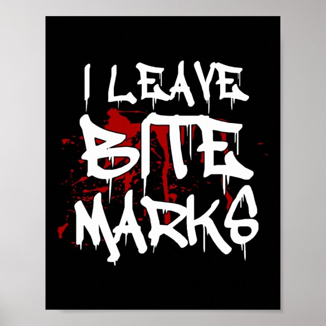 Póster Dejo a Bite Marks Fun Halloween Vampiro Sangre Spl (Frente)