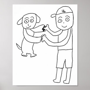 Póster Dekopin Y Otani-san Manos De Unión