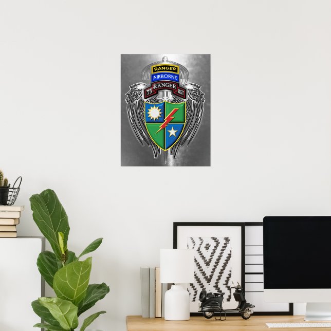 Póster del 75º Regimiento Ranger (Oficina en casa)