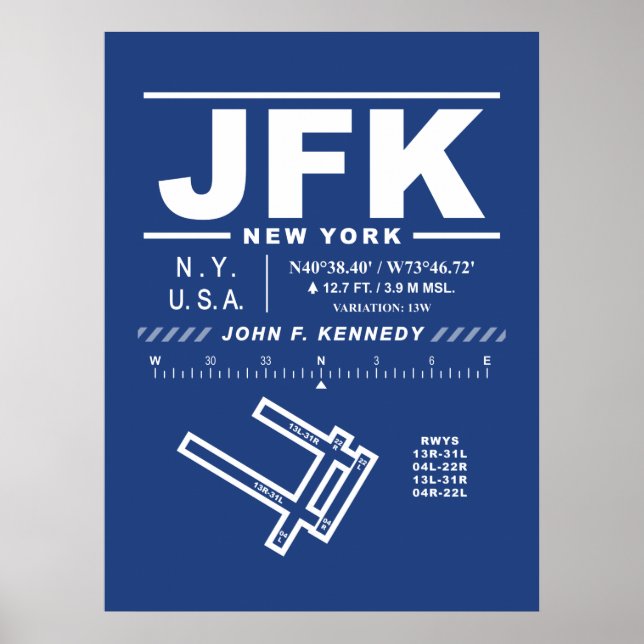 Póster del Aeropuerto Internacional John F. Kenned (Frente)