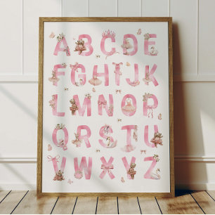 Póster del alfabeto ABC de oso de ballet Decoració