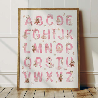 Póster del alfabeto ABC de oso de ballet Decoració
